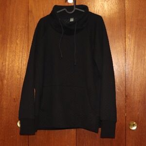 Black Knit Sweater from Costco – Textured Ribbed Diamond Pattern